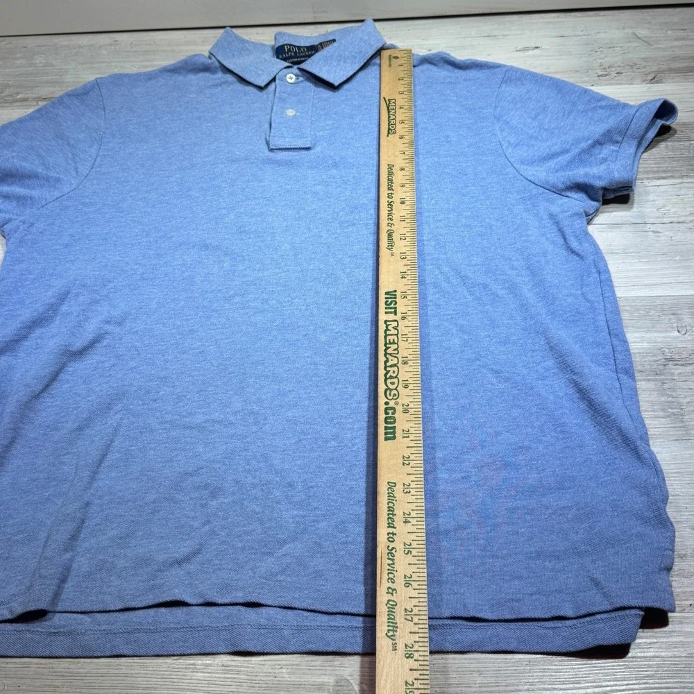Polo Ralph Lauren Polo Shirt Men's Sz XL Blue Custom‎ Slim Fit Short Sleeve